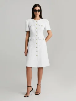 Andiata naisten Bouclé-mekko, ELINOR DRESS Valkoinen