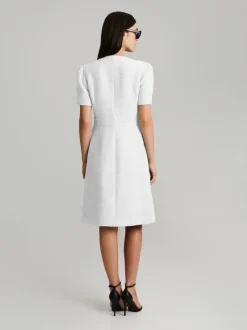 Andiata naisten Bouclé-mekko, ELINOR DRESS Valkoinen