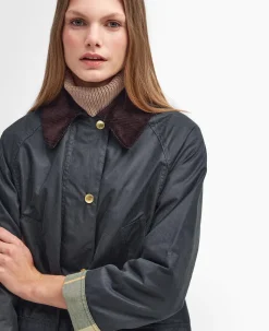 Barbour Long Beadnell Wax Jacket TUMMANVIHREÄ