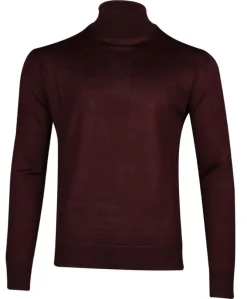 Black Blue Miesten Neulepusero, BASIC TURTLENECK Viininpunainen