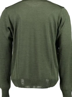 Black Blue Miesten Neulepusero, MERINO O-NECK Vihreä