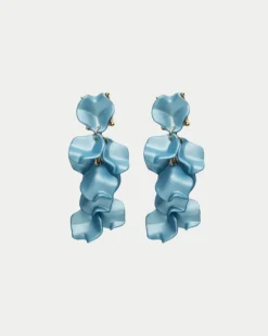 Bow 19 korvakorut Leaf Earring Mini, vaaleansininen