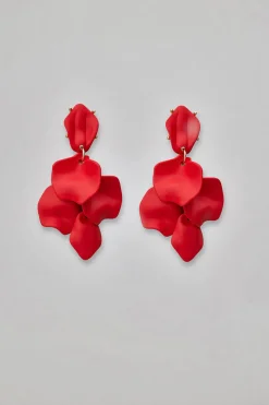 Bow 19 korvakorut, LEAF EARRING Punainen