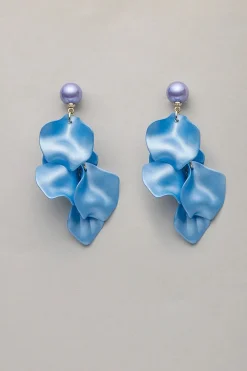 Bow 19 korvakorut, LEAF EARRING Vaaleansininen