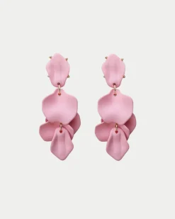 Bow 19 korvakorut Leaf Earring, vaaleanpunainen