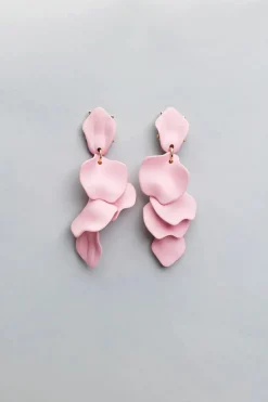 Bow 19 korvakorut, LEAF EARRING Vaaleanpunainen