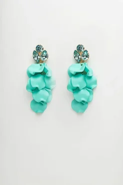 Bow 19 korvakorut, LEAF STONE EARRINGS Vihreä