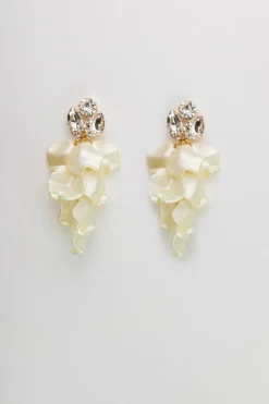 Bow 19 korvakorut, LEAF STONE EARRINGS Vaalea Beige