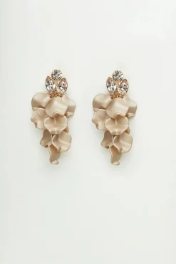 Bow 19 korvakorut, LEAF STONE EARRINGS Vaalea Beige