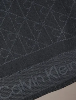 Calvin Klein Accessories huivi TONAL AOP MODAL LW SQUARE SCARF, musta