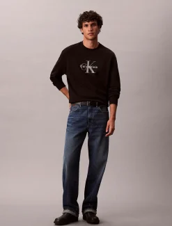 Calvin Klein Jeans miesten collegepaita LS EU 350Terry Monologo CN Swtsh, musta