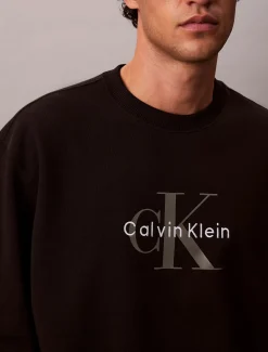Calvin Klein Jeans miesten collegepaita LS EU 350Terry Monologo CN Swtsh, musta