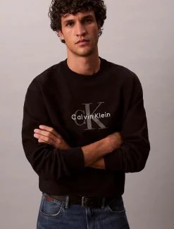 Calvin Klein Jeans miesten collegepaita LS EU 350Terry Monologo CN Swtsh, musta