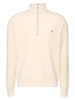 Calvin Klein Jeans miesten collegepaita ELS EZ Cotton Waffle Quarter Zip, kerma