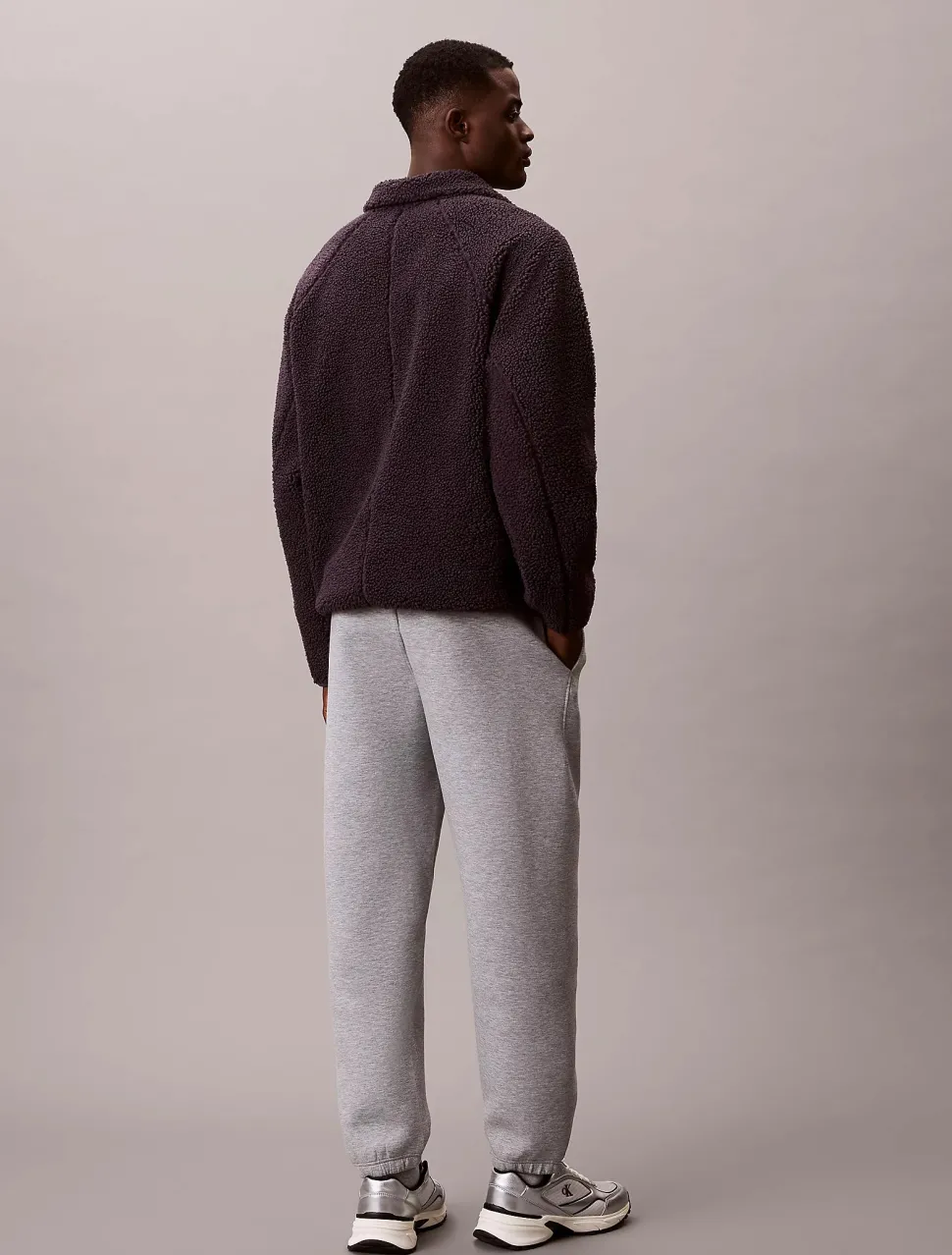 Calvin Klein Jeans miesten collegehousut Cotton Spacer Jogger, vaaleanharmaa