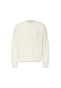 Calvin Klein Jeans miesten neulepusero LS EZ Cotton Waffle Crwnk Swtr 9, luonnonvalkoinen