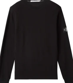 Calvin Klein Jeans Miesten Paita MONOGRAM WAFFLE LS TEE Musta