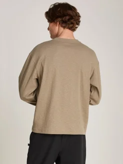 Calvin Klein Jeans Miesten Paita, SLUB RIB LS Vaalea Beige