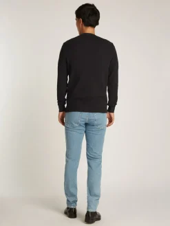 Calvin Klein Jeans Miesten Paita, WOVEN TAP WAFFLE LS TEE Musta