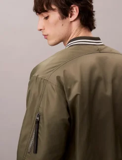Calvin Klein Jeans miesten takki LS JEANS TIPPED HERO BOMBER JACKET, vihreä