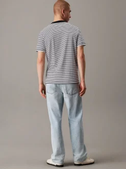 Calvin Klein Jeans miesten t-paita, HEAVY REGULAR TEE Raidallinen Musta