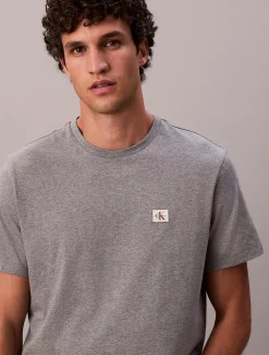 Calvin Klein Jeans miesten t-paita SS Badge 30S Jersey Classic Tee, harmaa