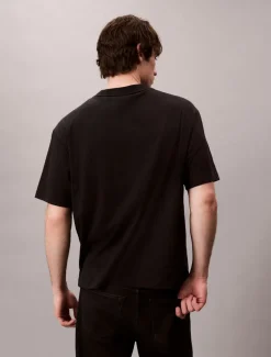 Calvin Klein Jeans miesten t-paita, SS STANDARD LOGO 30S CREWNK TEE Musta