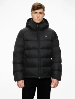 Calvin Klein Jeans miesten untuvatakki, K LS NYLON ZIPOFF HOOD DOWN PUFFERJACKET Musta