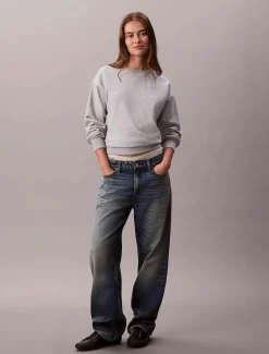 Calvin Klein Jeans naisten collegepaidat LS Archive Logo French Terry, harmaa