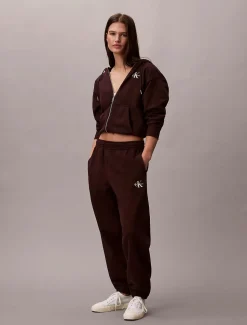 Calvin Klein Jeans naisten collegehousut Monology French Terry Jogger, tummanruskea