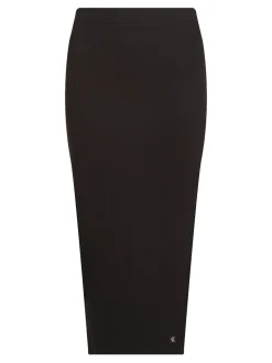 Calvin Klein Jeans naisten hame, WOVEN LABEL RIB SKIRT Musta
