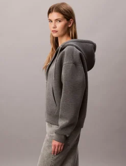 Calvin Klein Jeans naisten huppari, LS SCUBA HOODIE Vaaleanharmaa