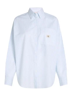Calvin Klein Jeans naisten paitapusero, WOVEN LABEL RELAXED SHIRT Vaaleansininen