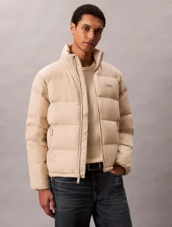 Calvin Klein Menswear miesten takki LS MDWT NYLON CHNNL DOWN PUFFER, valkoinen