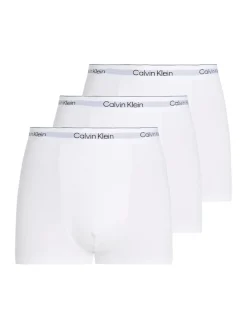 Calvin Klein miesten bokserit, ICON COTTON TRUNK 3PK WHITE Valkoinen