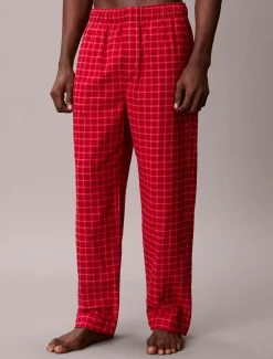 Calvin Klein miesten pyjamahousut SLEEP PANT FLANNEL, punainen