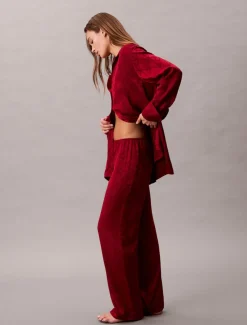 Calvin klein naisten pyjamahousut, AOP PANT PUNAINEN