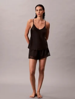 Calvin Klein naisten shortsit, CAMI SHORT SET Musta