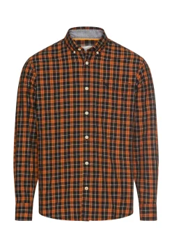 Camel Active miesten kauluspaita, CHECKED LS SHIRT Oranssi Kuosi