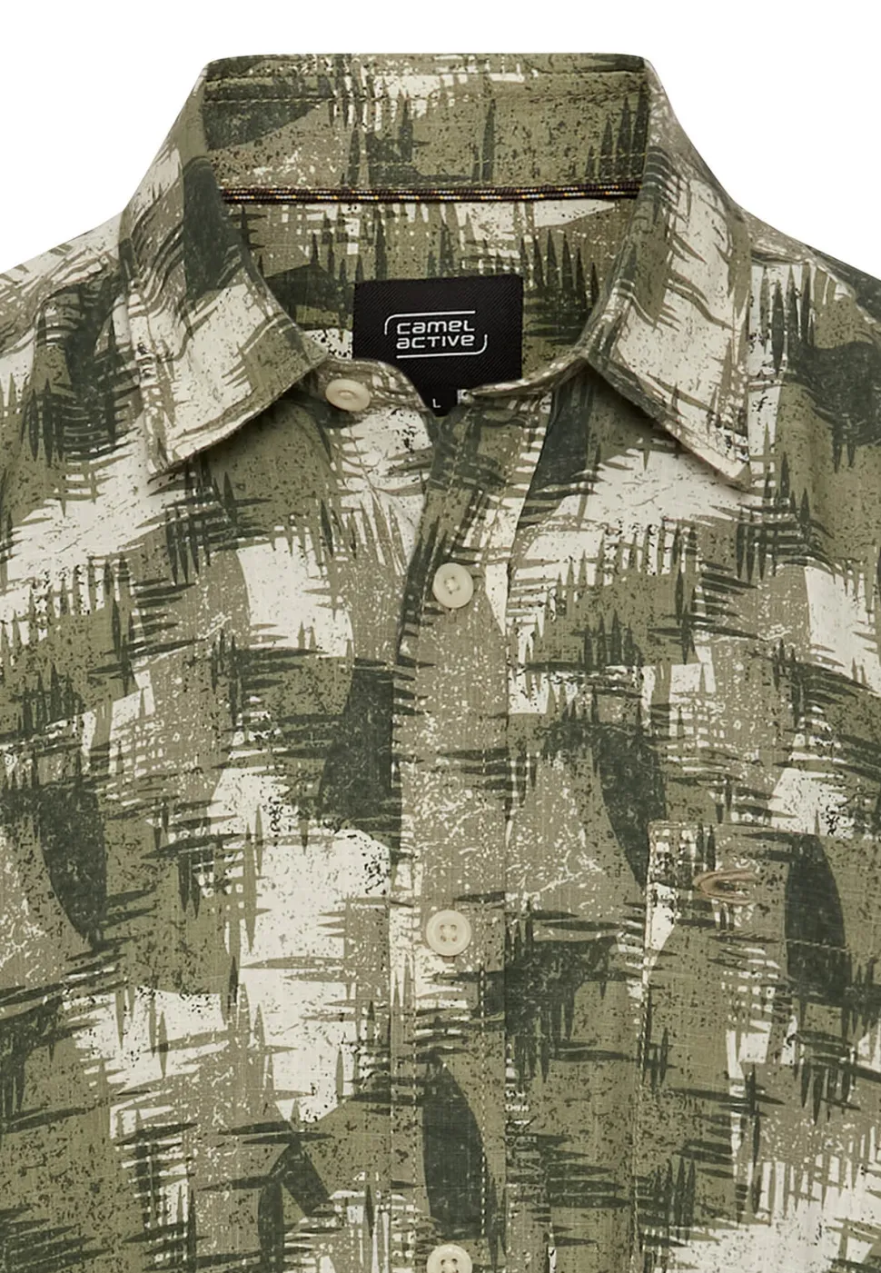Camel Active miesten kauluspaita, 409274-5S74-34 Vihreä Kuosi