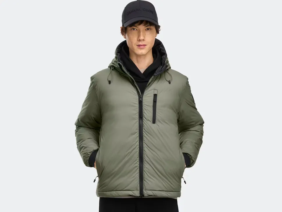 Canada Goose miesten kevytuntuvatakki LODGE HOODY - R - BLACK DISC, tummanvihreä