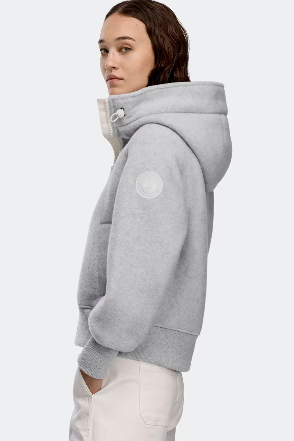 Canada Goose naisten fleecetakki CHILLIWALK FLEECE BOMBER, vaaleanharmaa