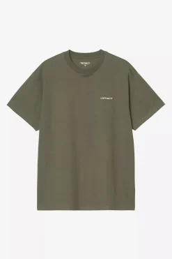 Carhartt miesten t-paita S/S Script Embroidery T-Shirt, khaki