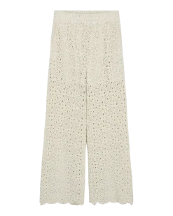 COPENHAGEN MUSE naisten housut, CROCHET PANT Luonnonvalkoinen