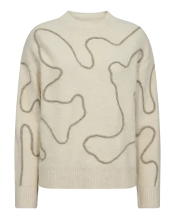 Copenhagen Muse naisten neulepusero PELLA PULLOVER, luonnonvalkoinen