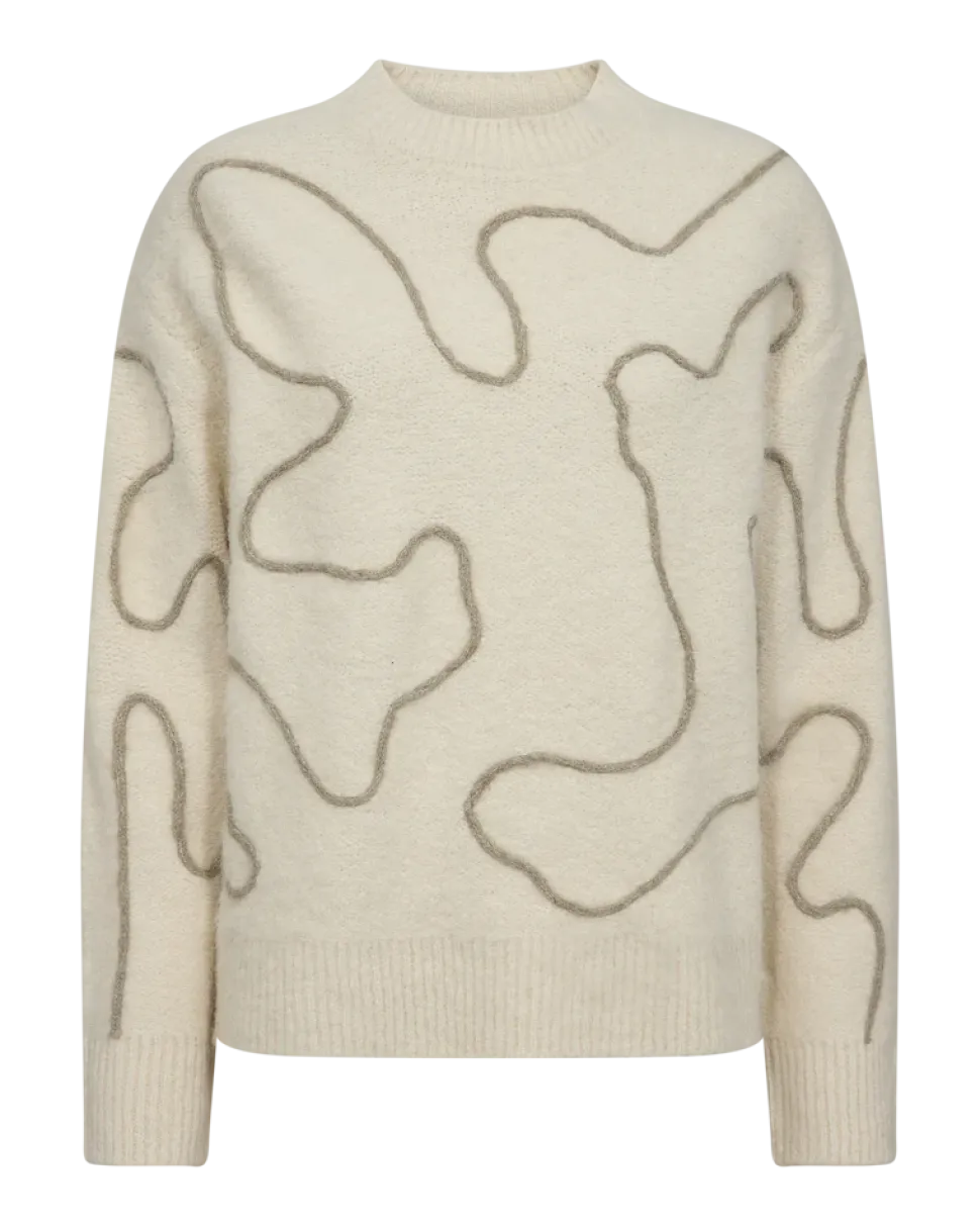 Copenhagen Muse naisten neulepusero PELLA PULLOVER, luonnonvalkoinen
