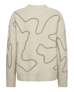 Copenhagen Muse naisten neulepusero PELLA PULLOVER, luonnonvalkoinen