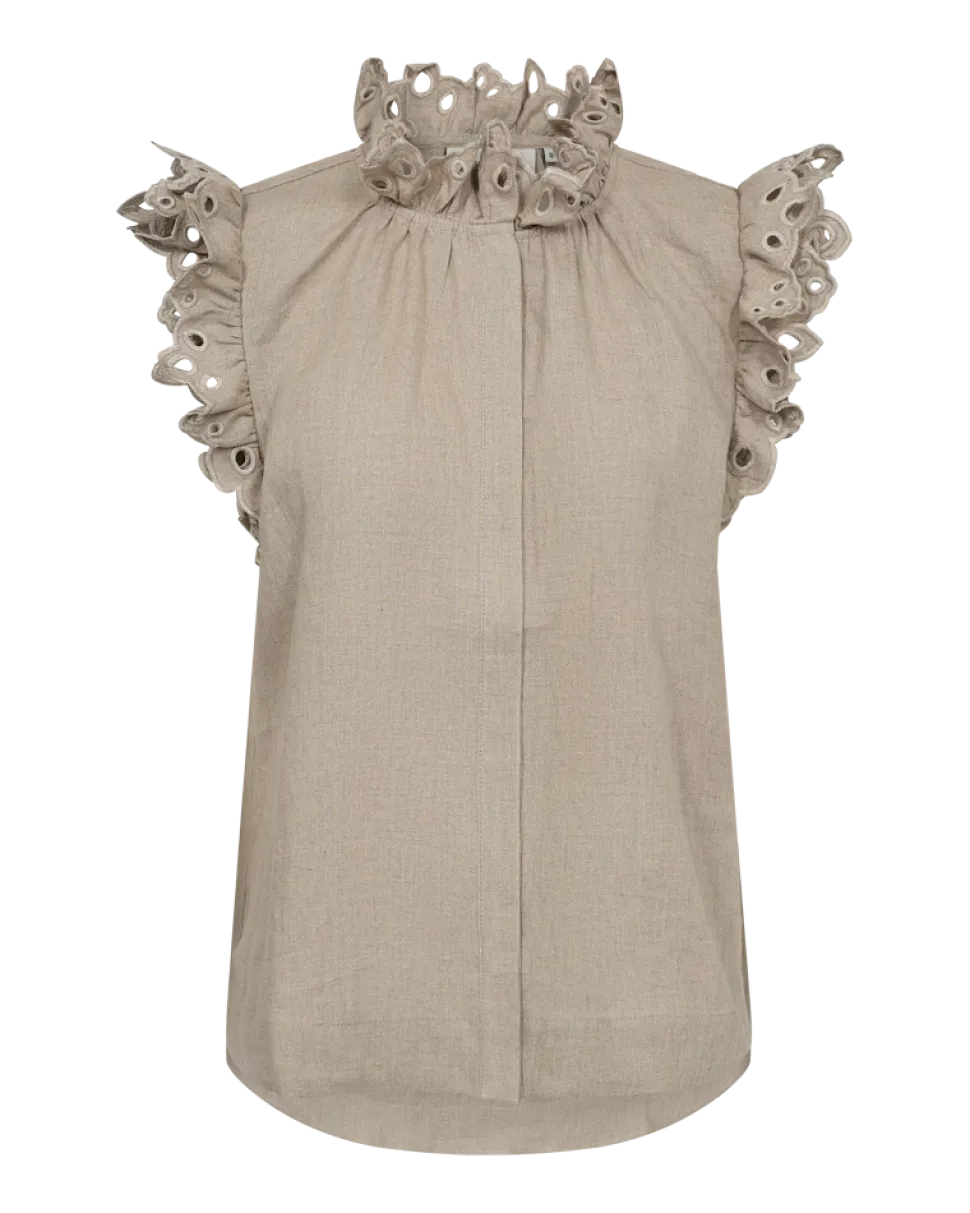 COPENHAGEN MUSE naisten toppi, NATULI SHIRT Ruskeanharmaa
