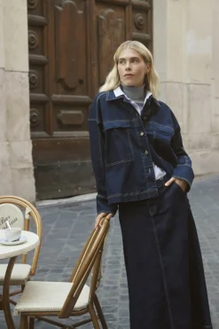 Culture naisten farkkutakki Cumoya Bobbie Jacket, Rinse Wash