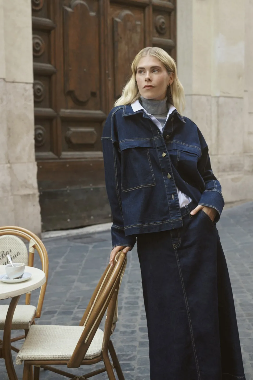 Culture naisten farkkutakki Cumoya Bobbie Jacket, Rinse Wash